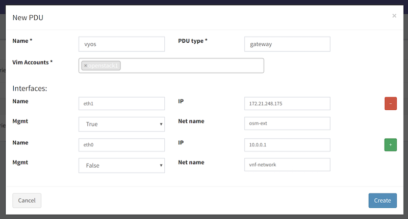 Creating a PDU through the UI